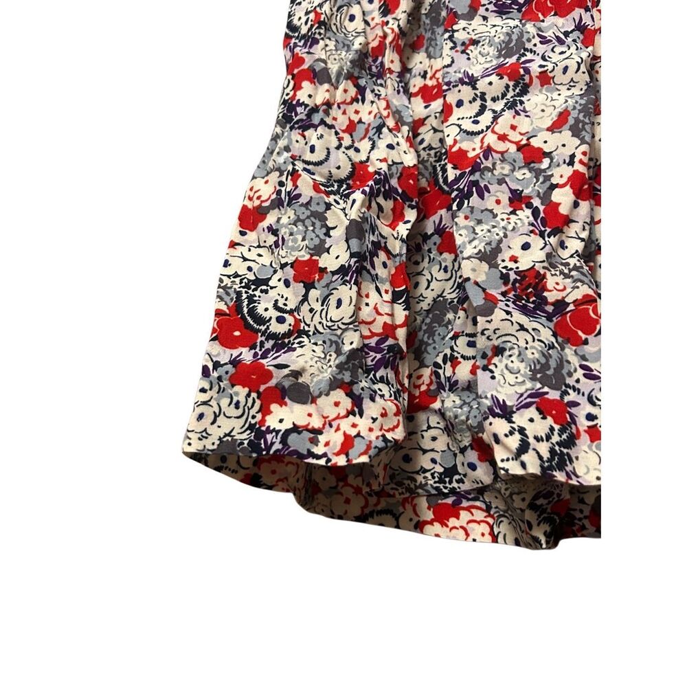 BCBG Generation Floral Print Mini Skirt Red White Gray‎ Size 4 - Picture 4 of 6